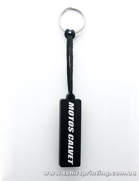 Black Rope String Soft PVC Key Ring